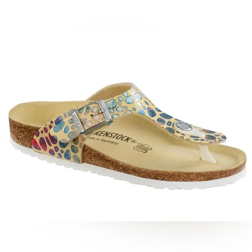Birkenstock Girl's Gizeh Birko-Flor Magic Stones yellow size 32…13.5